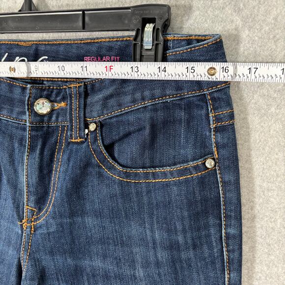 INC‎ Denim Jeans Womens 8 Bootcut Boot Leg Pocket Flap Rhinestone Y2K Western - Picture 6 of 13